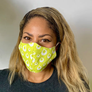Woman Wearing the Organic Cotton Face Mask