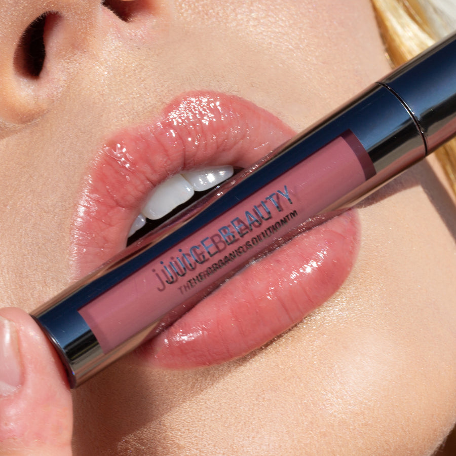 Woman with PHYTO-PIGMENTS Liquid Lip on Her Lips, and in Her Mouth