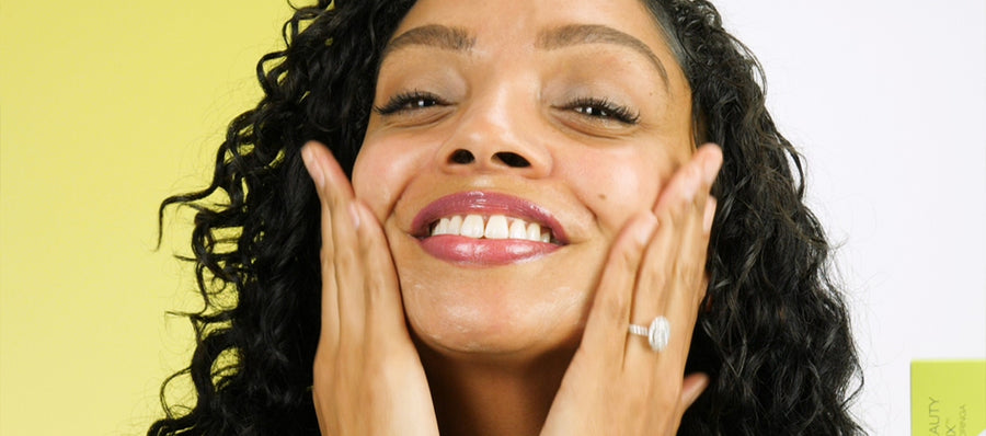Woman Using Juice Beauty Skincare Products