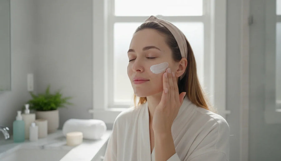 Woman applying best organic sunscreen for face everyday use