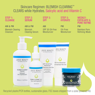 Blemish Clearing Regimen Clears while Hydrates