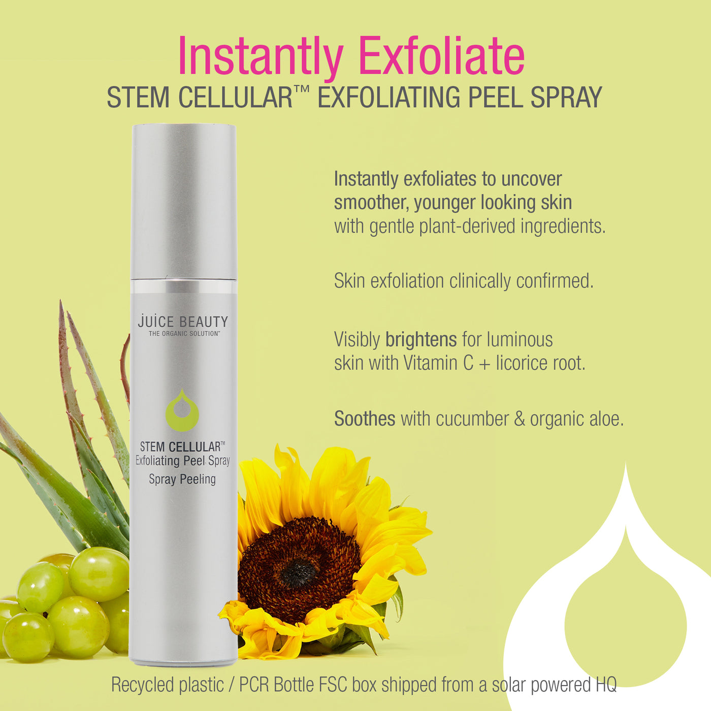 Instantly Exfoliate with STEM CELLULAR Exfoliating Peel Spray