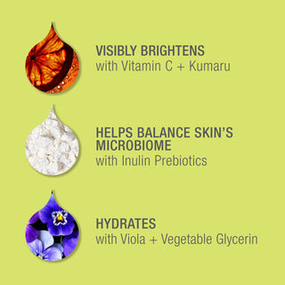 PREBIOTIX 10% Vitamin C Complex Glow Body Lotion Ingredients: Vitamin C, Kumaru, Inulin Prebiotics, Viola and Vegetable Glycerin