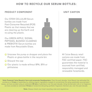 STEM CELLULAR Anti-Wrinkle Retinol Overnight Serum Recycling Instructions