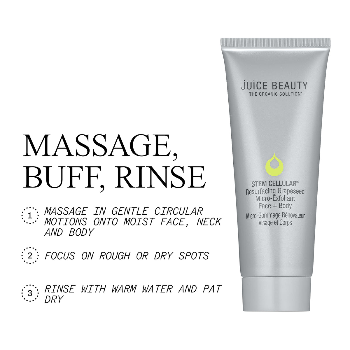 Stem Cellular Resurfacing Grapeseed Micro-Exfoliant, Face + Body