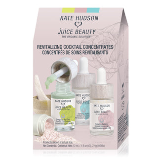 Kate Hudson Juice Beauty Energizing Age Defy Cocktail Concentrate, Clarifying Toning Cocktail Concentrate, Hydrating Radiance Cocktail Concentrate set