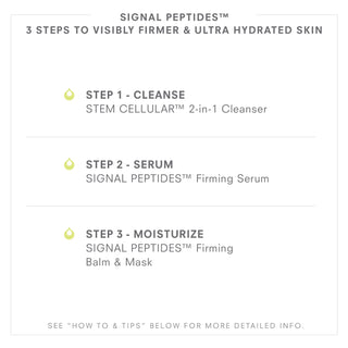 How to Use Stem Cellular 2-in-1 Cleanser, Signal Peptides Firming Serum, Signal Peptides Firming Balm & Mask